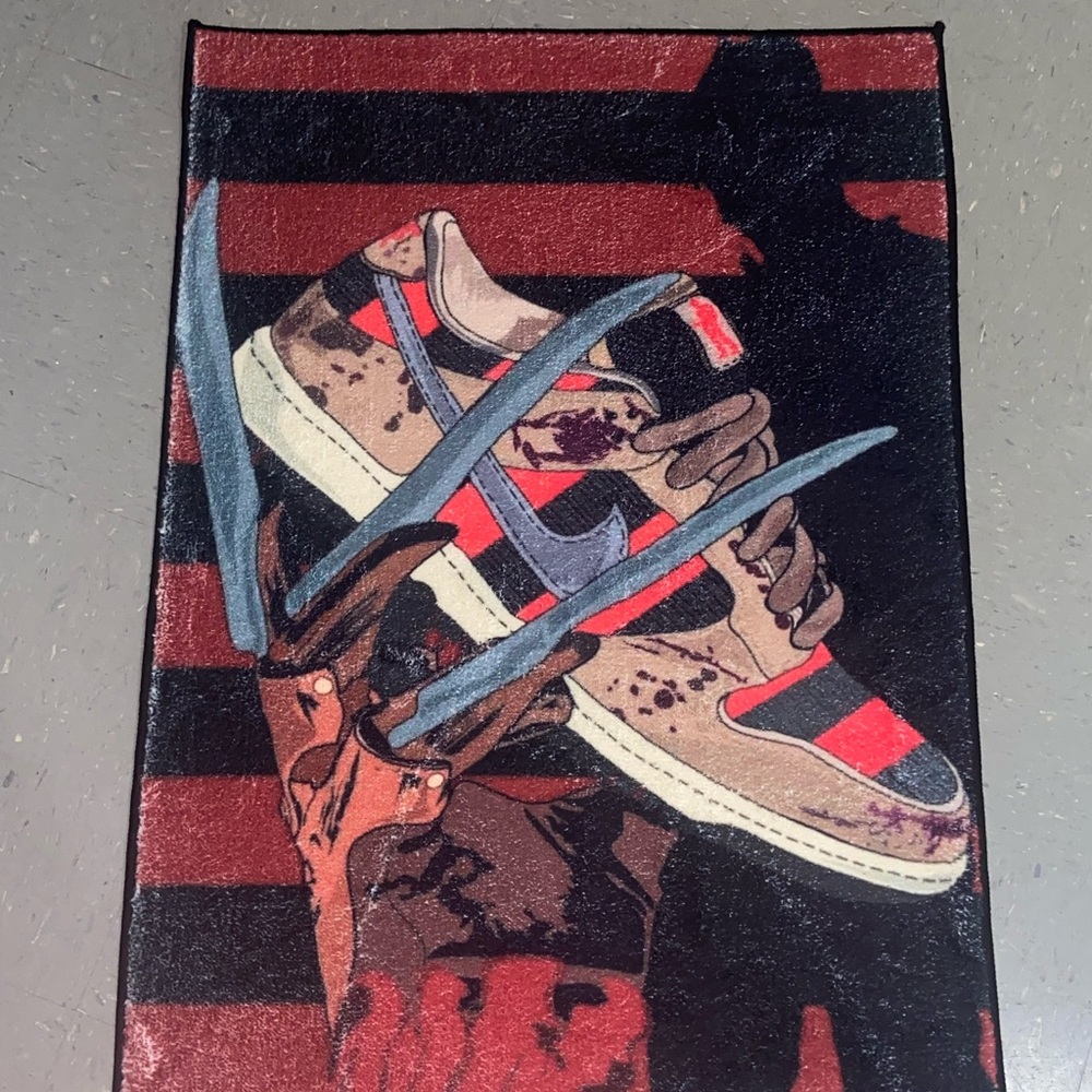 Unique Sneaker Art Rug Freddy Kruegers 🔥🔥
